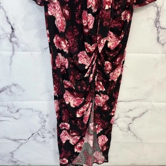 TORRID Maxi Studio Knit Hi-Low Dress Multi Floral Size 20 - Picture 11 of 16